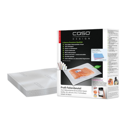 Caso | Foil Bags | 01219 | 50 units | Dimensions (W x L) 20 x 30 cm | Ribbed 01219 4038437012194