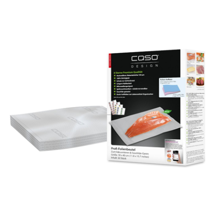 Caso | Foil bags | 01220 | 50 units | Dimensions (W x L) 30 x 40 cm | Ribbed 01220 4038437012200