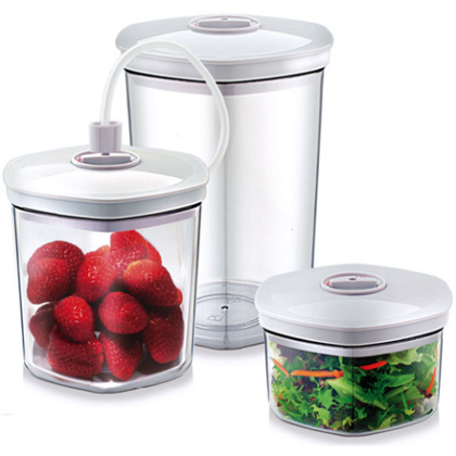 Caso | Vacuum Canister Set | 01260 | 3 canisters | White/Transparent 01260 4038437012606