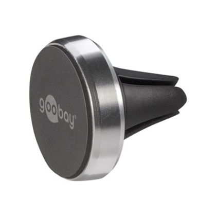 Goobay | Magnetic mount Metal Slim Design for smartphones (35mm) | 38685 | Black/Silver | Magnetic holder is suitable for almost every smartphone; Quick-Snap assembly technology for quick and easy use; Smart and almost invisible fastening option on the car's ventilation shaft; Is also perfect as a table stand for the smartphone 38685 4040849386855