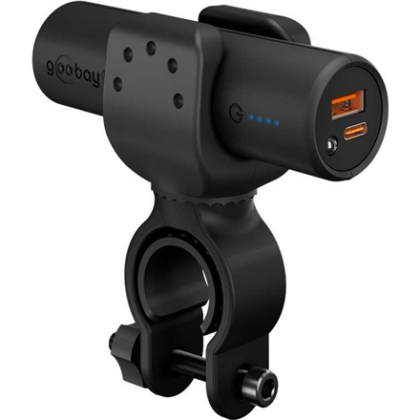 Goobay Bike Powerbank 5.0 with Reinforced Holder for Bicycle Handlebars | 60656 | 5000 mAh | Black 60656 4040849606564