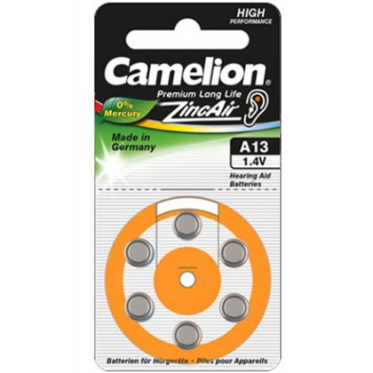 Camelion | A13/DA13/ZL13 | Zinc air cells | 6 pc(s) 15056013 4043752398182