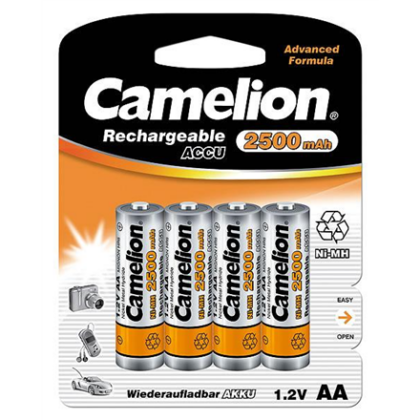 Camelion | AA/HR6 | 2500 mAh | Rechargeable Batteries Ni-MH | 4 pc(s) 17025406 4260033151834