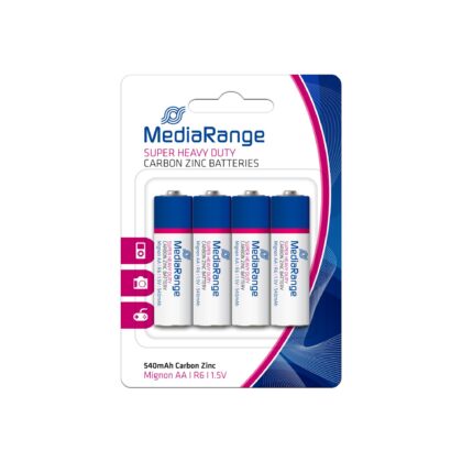 BATTERY CARBON-ZINC AA 1.5V/4PCS MRBAT144 MEDIARANGE  MRBAT144 4260459610632