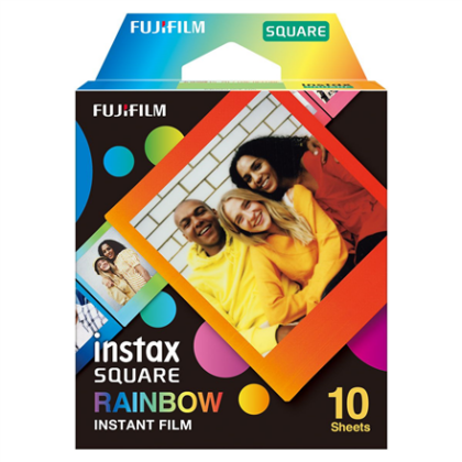 Fujifilm | Instax Square Rainbow (10) Instant Film | 72 x 86 mm | 2.4 x 2.4" Image Area; 3.4 x 2.8" Print Size | Quantity 10 8720094754284 4547410440904