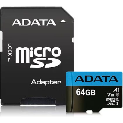 ADATA 64GB Micro SDXC V10 85MB/s Ad. AUSDX64GUICL10A1-RA1 4713218461933