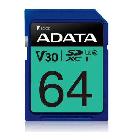 ADATA | Premier Pro | UHS-I | 64 GB | SDXC | Flash memory class 10 ASDX64GUI3V30S-R 4713218463913