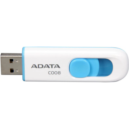 ADATA | C008 | 64 GB | USB Type-A | White/Blue AC008-64G-RWE 4713435791462