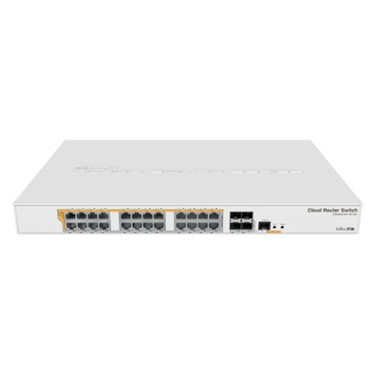 MikroTik | CRS328-24P-4S+RM Gigabit Ethernet POE/POE+ router/switch | Managed L3 | Rackmountable | Gigabit Ethernet (copper) ports quantity 24x 1GbE | SFP+ ports quantity 4x SFP+ | PoE/Poe+ ports quantity 24 | Power supply type Single | 12 month(s) CRS328-24P-4S+RM 4752224002228