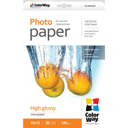 High Glossy Photo Paper | 180 g/m² | 10x15 PG1800504R 4823108631572