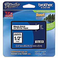 BROTHER TZE231 tape black/white 12mm 8m TZE231 4977766685177