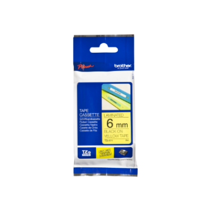 Brother | TZe-611 Laminated Tape | Black on Yellow | TZe | 8 m | 6 cm TZE611 4977766686624
