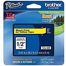 BROTHER TZE631 tape black/yellow 12mm 8m TZE631 4977766686686