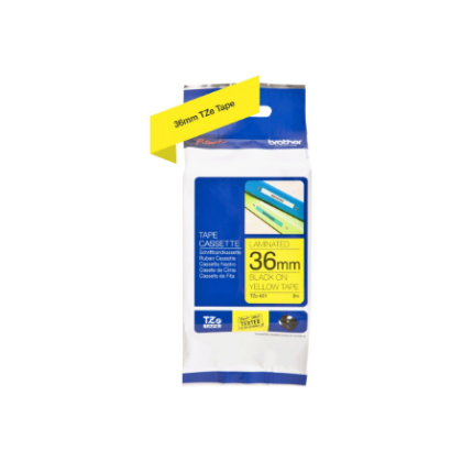Brother | TZe-661 Laminated Tape | Black on Yellow | TZe | 8 m | 3.6 cm TZE661 4977766686778
