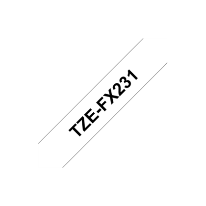 Brother | TZe-FX231 Flexible ID Laminated Tape | Black on White | TZe | 8 m | 1.2 cm TZEFX231 4977766691741