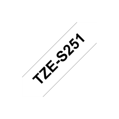 Brother | TZe-S251 Strong Adhesive Laminated Tape | Black on White | TZe | 8 m | 2.4 cm TZeS251 4977766692670