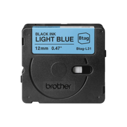Brother BTAG-L31 | Black on Light Blue | Btag BTAGL31 4977766836203