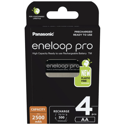 Panasonic | Rechargeable Batteries | ENELOOP Pro BK-3HCDE/4BE | AA | 2500 mAh | 4 pc(s) BK-3HCDE/4BE 5410853064152