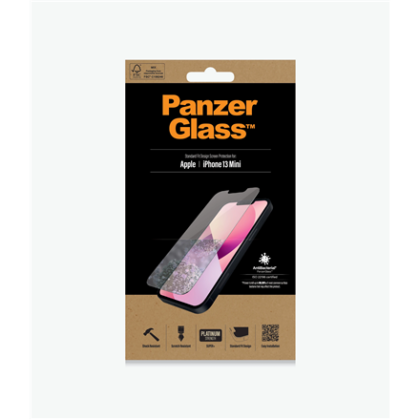 PanzerGlass | Clear Screen Protector | Apple | iPhone 13 Mini | Tempered glass | Antibacterial glass; Resistant to scratches and bacteria; Shock absorbing; Easy to install 2741 5711724027413
