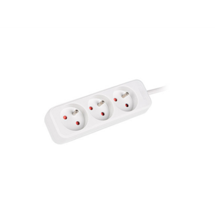 Lanberg Cable Power Strip 3M 3X French Outlets Quality-Grade Copper | PS0-03E-0300-W PS0-03E-0300-W 5901969414868