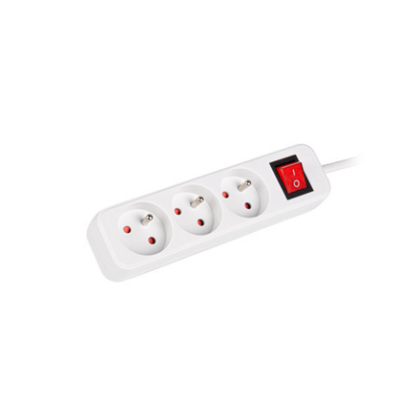 Lanberg Cable Power Strip 3M 3X French Outlets with Switch