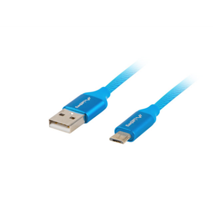 Lanberg | USB Micro to USB-A 2.0 Cable Blue Premium QC 3.0