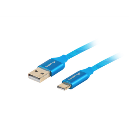 Lanberg | USB Type-C to USB Type-A 2.0 Cable Blue QC 3.0 Premium
