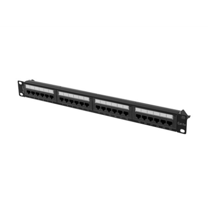 Lanberg | Patch Panel 24 port 1U 19" CAT.6A UTP | PPUA-1024-B | Black PPUA-1024-B 5901969428308