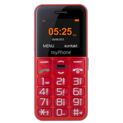 myPhone | Halo Easy | Red | 1.77 " | TFT | 24 MB | 32 MB | Single SIM | Bluetooth | Main camera resolution 0.3 MP | 1000 mAh TEL000411 5902052866625