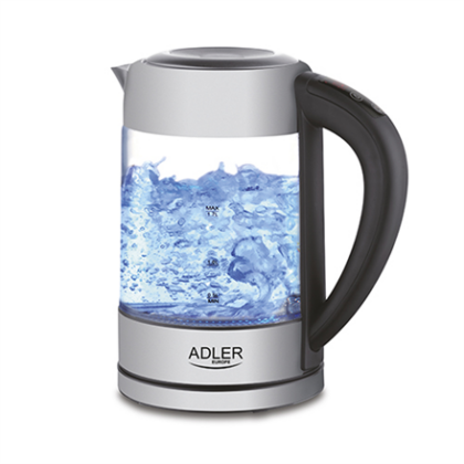 Adler | Kettle | AD 1247 | With electronic control | 1850 W | 1.7 L | Stainless steel/Glass | 360° rotational base | Stainless steel/Transparent AD 1247 5902934831116