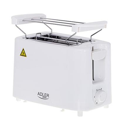 Adler | Toaster | AD 3223 | Power 750 W | Number of slots 2 | Housing material Plastic | White AD 3223 5903887805179