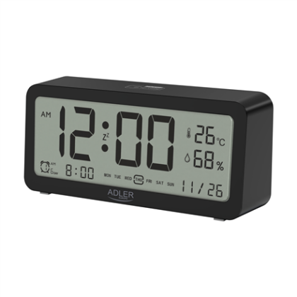 Adler | Alarm Clock | AD 1195b | Alarm function | Black AD 1195b 5903887809450