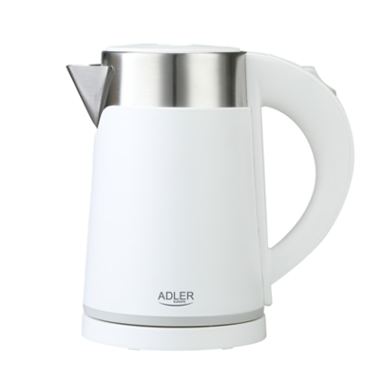 Adler | Kettle | AD 1372 | Electric | 800 W | 0.6 L | Plastic/Stainless steel | 360° rotational base | White AD 1372 white 5903887809665