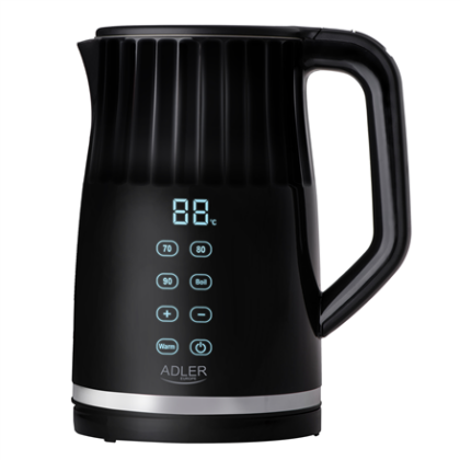 Adler Kettle with LED display | AD 1350 | Electric | 2200 W | 1.7 L | Stainless Steel | 360° rotational base | Black AD 1350 5905575903389