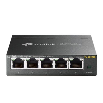 TP-LINK | Switch | TL-SG105E | Web managed | Wall mountable | Gigabit Ethernet (copper) ports quantity 5 | Power supply type External | 36 month(s) TL-SG105E 6935364022037