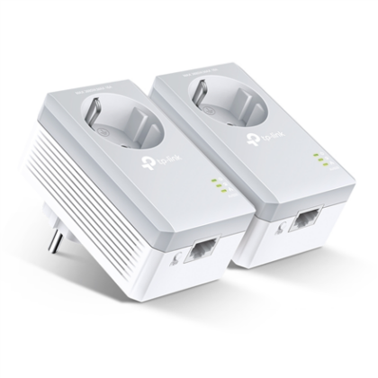 TP-LINK | Passthrough Powerline 600 Starter Kit | TL-PA4010P KIT | 10/100 Mbit/s | Ethernet LAN (RJ-45) ports 1 | Data transfer rate (max) 600 Mbit/s | Extra socket TL-PA4010P KIT 6935364031848