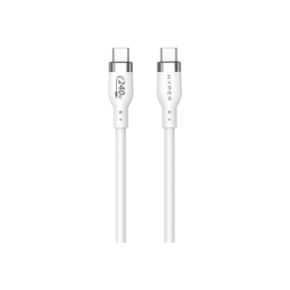 Hyper | 2M Silicone 240W USB-C Charging Cable | USB-C to USB-C HJ4002WHGL 6941921149543