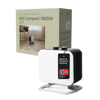 Mill | Heater | CUS1800MECWA | Fan heater | 1800 W | Number of power levels 2 | Suitable for rooms up to 10-30 m² | White CUS1800MECWA 7090019822642