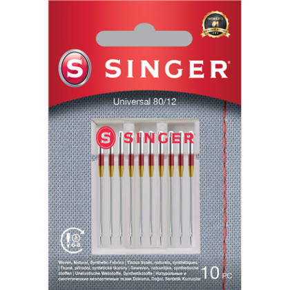 Singer | Universal Needle for Woven Fabrics 80/12 10PK 250052902 7393033107376