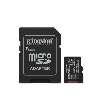 Kingston Canvas Select Plus | 64 GB | microSD | Flash memory class Class 10