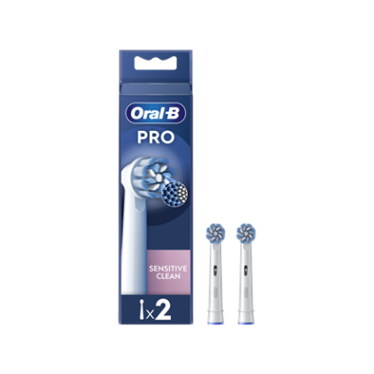 Oral-B | Replaceable toothbrush heads | EB60X-2 Sensitive Clean Pro | Heads | For adults | Number of brush heads included 2 | White EB60X-2 8006540847923