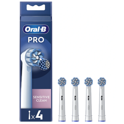 Oral-B | Replaceable toothbrush heads | EB60X-4 Sensitive Clean Pro | Heads | For adults | Number of brush heads included 4 | White EB60X-4 8006540847961
