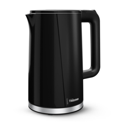 Tristar Double Walled Kettle | WK-3407 | Electric | 2200 W | 1.7 L | Plastic | 360° rotational base | Black WK-3407 8712836992016