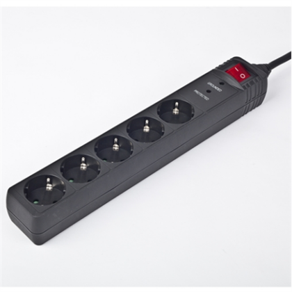 EnerGenie | Surge Protector SPG5-C-10/ 3 m/ 5 Sockets/ Black SPG5-C-10 8716309065504