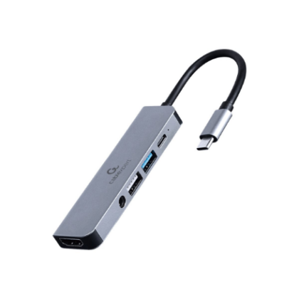 Cablexpert USB Type-C 5-in-1 multi-port adapter (Hub + HDMI + PD + stereo audio) | A-CM-COMBO5-02 A-CM-COMBO5-02 8716309124256