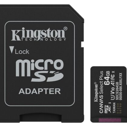 MEMORY MICRO SDXC 64GB UHS-I/W/ADAPTER SDCS3/64GB KINGSTON  SDCS3/64GB 740617348408