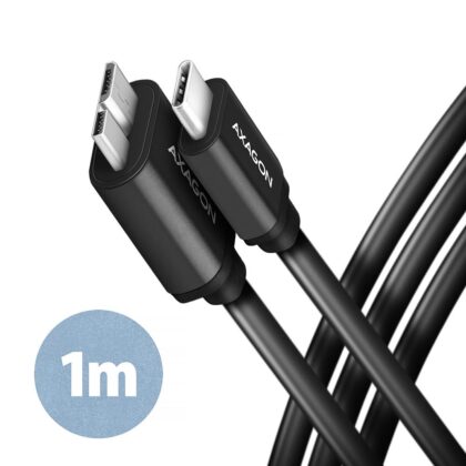 CABLE USB-C TO MICRO-B 1M/SPEED BLK BUMM3-CM10AB AXAGON  BUMM3-CM10AB 8595247905932