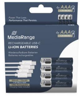 BATTERY RECH. LI-ION AAA 1.5V/500MAH 4P MRBAT160 MEDIARANGE  MRBAT160 4260664875826