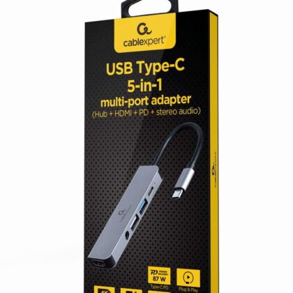 I/O ADAPTER USB-C TO HDMI/USB3/5IN1 A-CM-COMBO5-02 GEMBIRD  A-CM-COMBO5-02 8716309124256